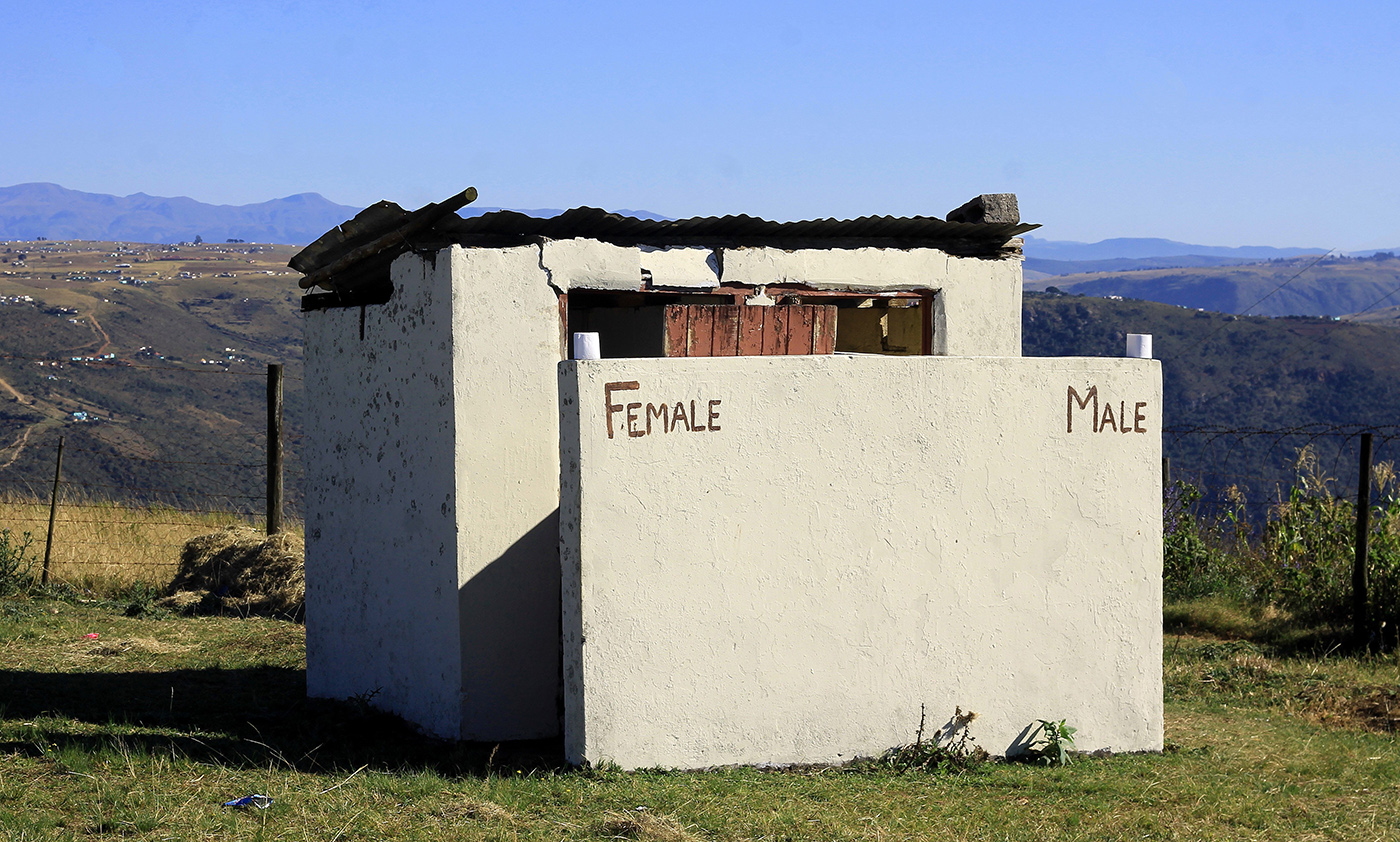 Before the project, 180 learners and seven teachers had to share four old-fashioned pit toilets.